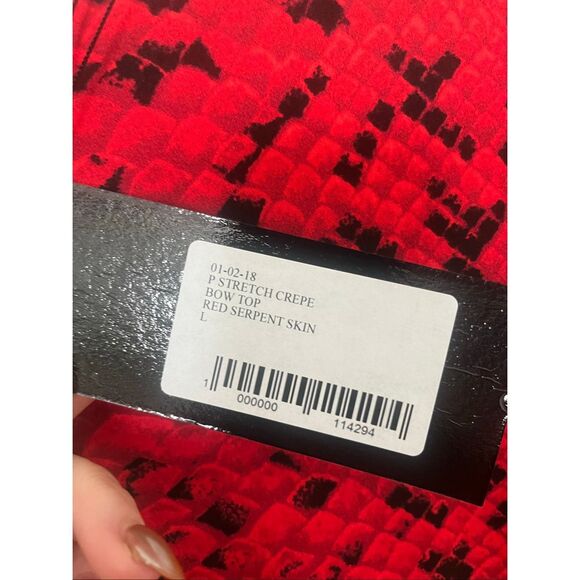 Preen By Thornton Bregazzi Stretch Red Serpent Long Sleeve Top NEW NWT - Picture 5 of 8